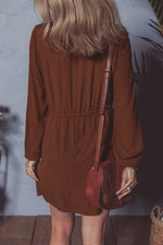 FloralEmbroidered Long Sleeve Mini Dress