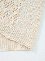 Hollowed Knit Open Front Cardigan