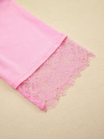 Floral Lace Patchwork Half Sleeve Oversize Tee