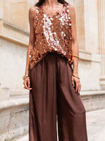 Sequin Round Neck Tank