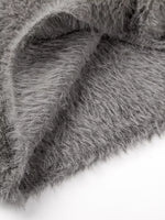 Fuzzy Round Neck Long Sleeve Sweater