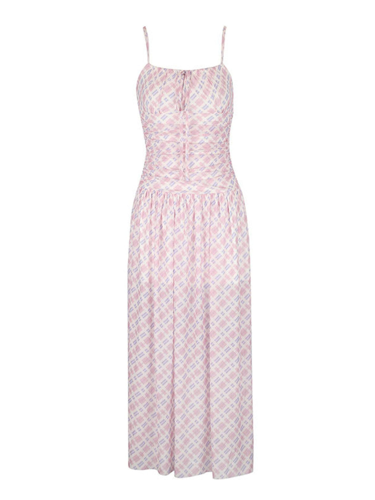 Plaid Spaghetti Strap Maxi Dress
