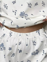 Floral Print Short Sleeve Top and Shorts Lounge Set