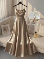 Pearl Strap Satin Cami Dress
