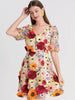 Plus Size Embroidered Floral V-Neck Mini Dress