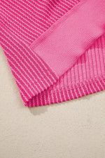 Spiral Ribbed Cutout Bow Knot Back Oversize Top