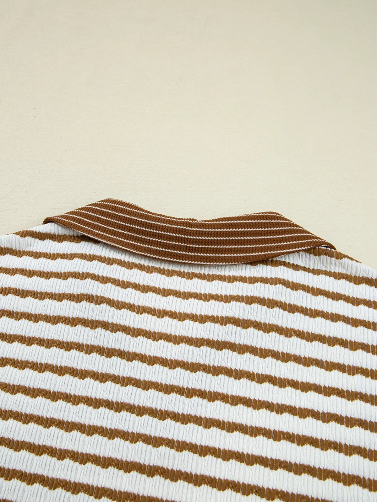 Stripe Collared Top and Drawstring Pant Set