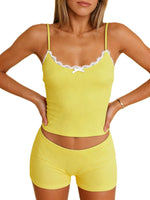 Contrast Trim Cami and Shorts Set