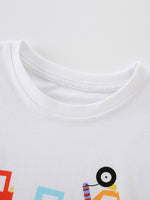 Children's Cartoon Construction Vehicle Crew Neck T-Shirt