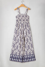 Bohemian Print Wide Leg Jumpsuit