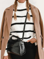 Striped Turtleneck Long Sleeve Sweater