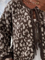 Leopard Tie Front Cardigan