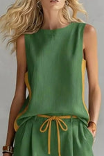 Contrast Trim Tank and Shorts Set