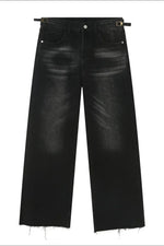 Raw Hem Straight Leg Jeans