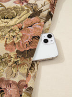 Floral Waffle Knit Patchwork Chest Pockets Buttoned Jacket