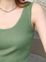 Plus Size Ribbed Scoop Neck Tank