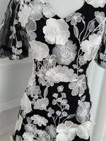 Plus Size Embroidered Floral V-Neck Mini Dress