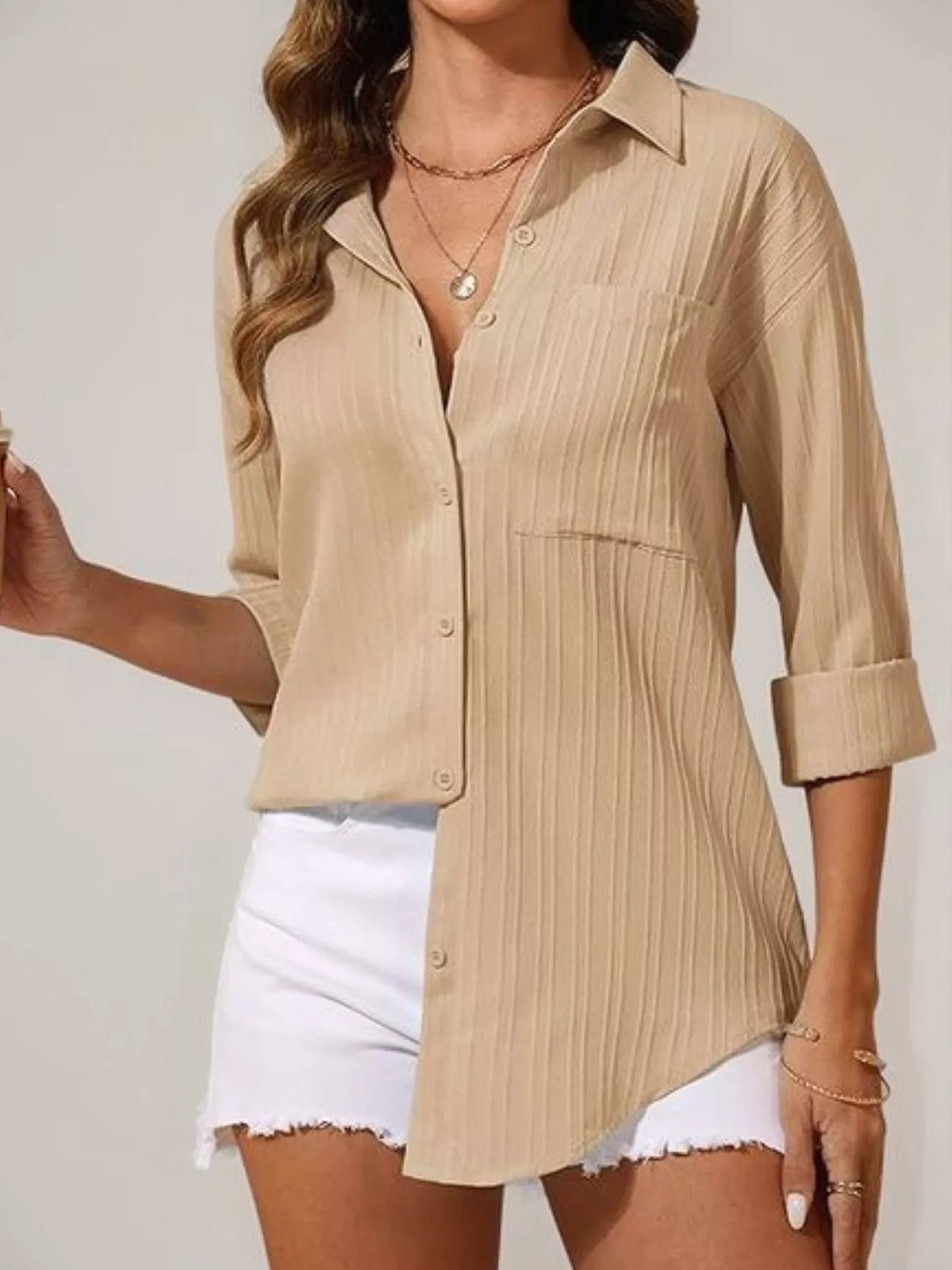 Textured Button-Down Shirt