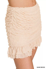 Zenana Ruched Mini Skirt with Built in Shorts