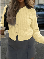 Cable Knit Button-Up Cardigan