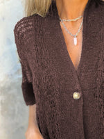 Full Size One Button Half Sleeve Cardigan Plus Size