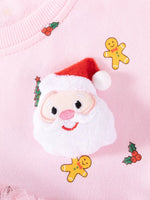 Children's Christmas Santa Claus Tulle Long-Sleeve Dress