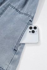 Vintage Wash Denim Dress with Pockets