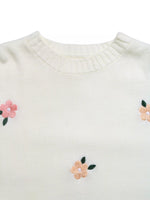 Flower Round Neck Long Sleeve Sweater