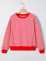 Stripe Exposed Seam Drop Shoulder Casual Top