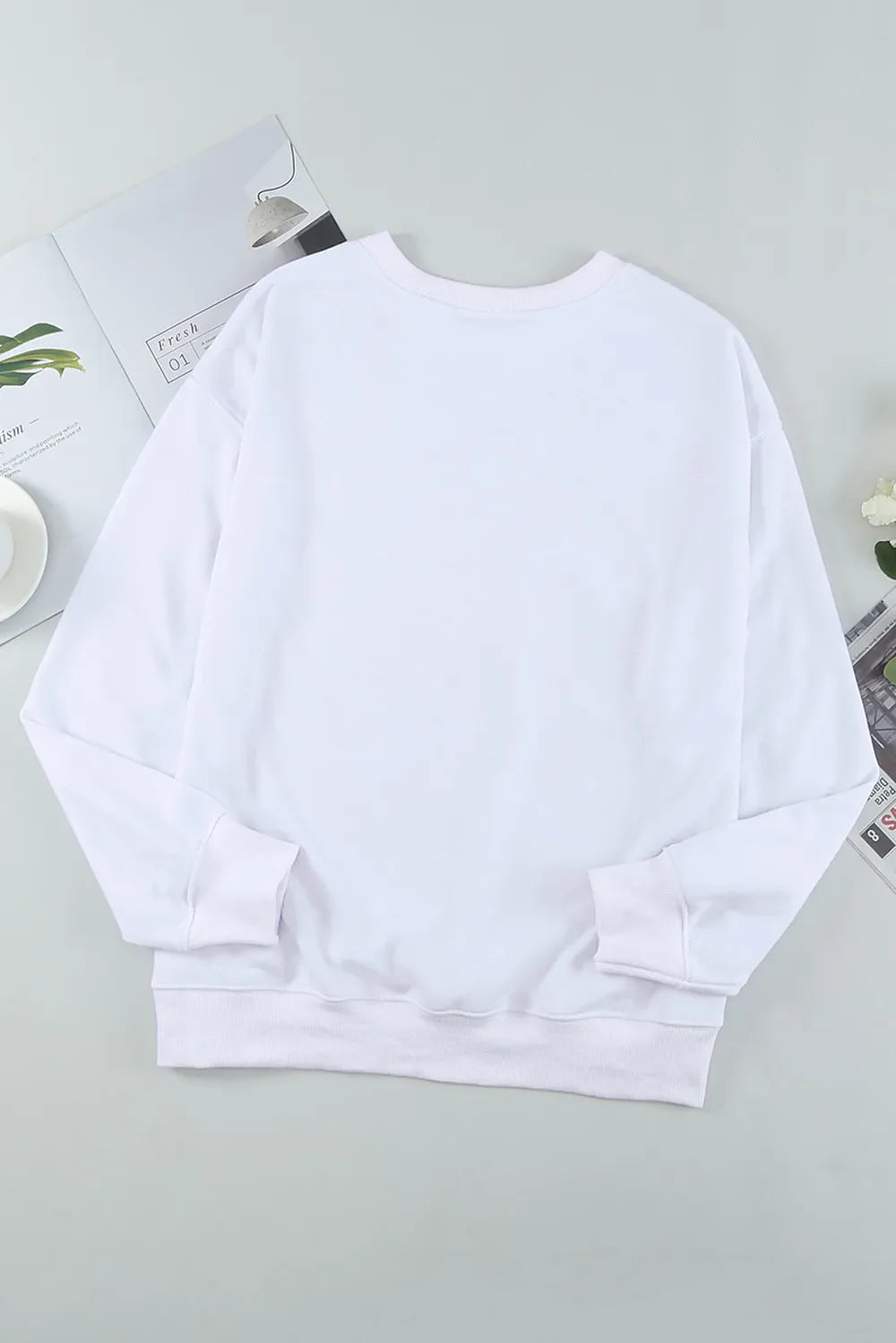 Leopard Round Neck Long Sleeve Sweatshirt