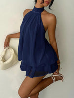 Halter Neck Layered Mini Dress
