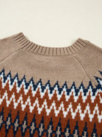 Color Block Crew Neck Sweater