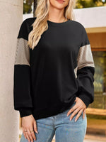 Striped Round Neck Long Sleeve Sweatshirt