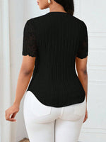 Lace Sleeve Button Up Shirt