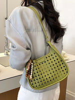 Woven Hollow-Out Shoulder Bag