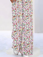 Full Size Floral Print Wide Leg Casual Jumpsuit Plus Size