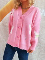 Butterfly Button Up Long Sleeve Cardigan