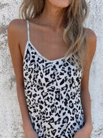 Leopard Sleeveless Jumpsuit with Pockets
