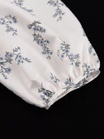 Floral Print Balloon Sleeve Top and Shorts Set