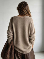 V-Neck Dropped Shoulder Sweater