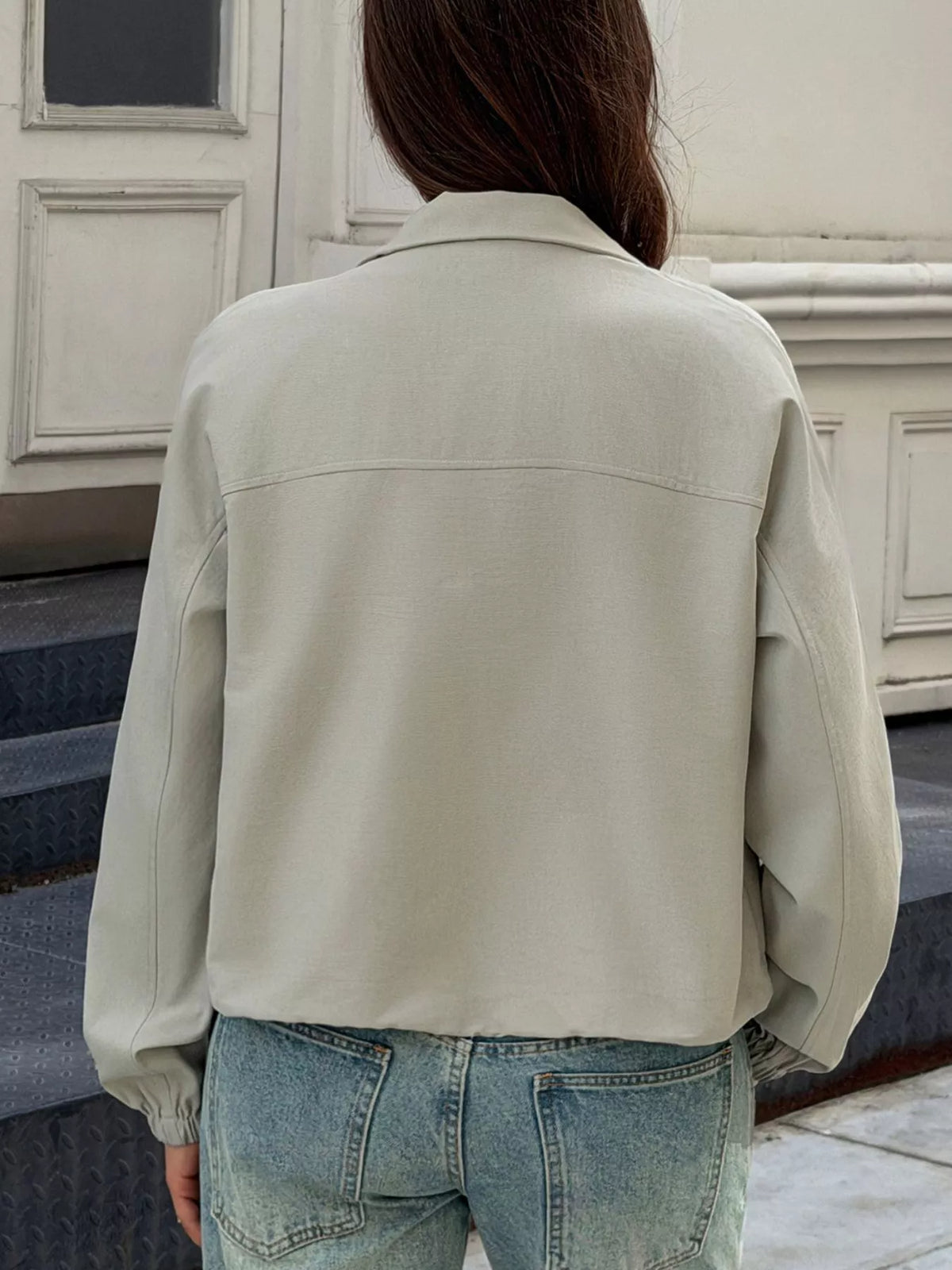 Stand Collar Zip Up Jacket