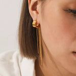 18K Gold-Plated Tassel Chain Earrings