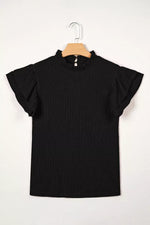 Ruffle Sleeve Textured Blouse