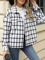 Plaid Button Up Long Sleeve Jacket