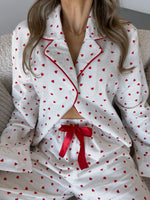 Heart Print Long Sleeve Top and Pants Lounge Set