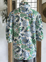 Floral Print Half Sleeve Blouse