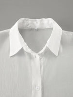 Button Up Flounce Sleeve Shirt