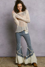 POL Openwork Round Neck Knit Cover Up
