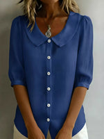 Peter Pan Collar Puff Sleeve Shirt
