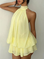 Halter Neck Layered Mini Dress